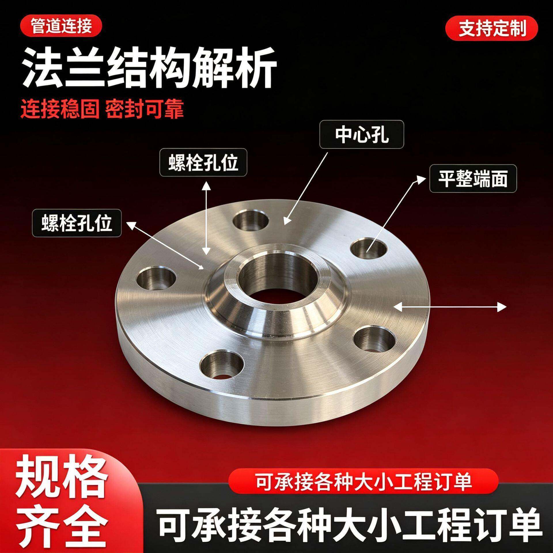 304不锈钢风管焊接法兰激光切割通风管连接配件工业级法兰盲板
