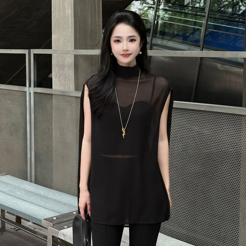 【大女主】高级感立领无袖衬衫女2026夏季新款设计感上衣2538