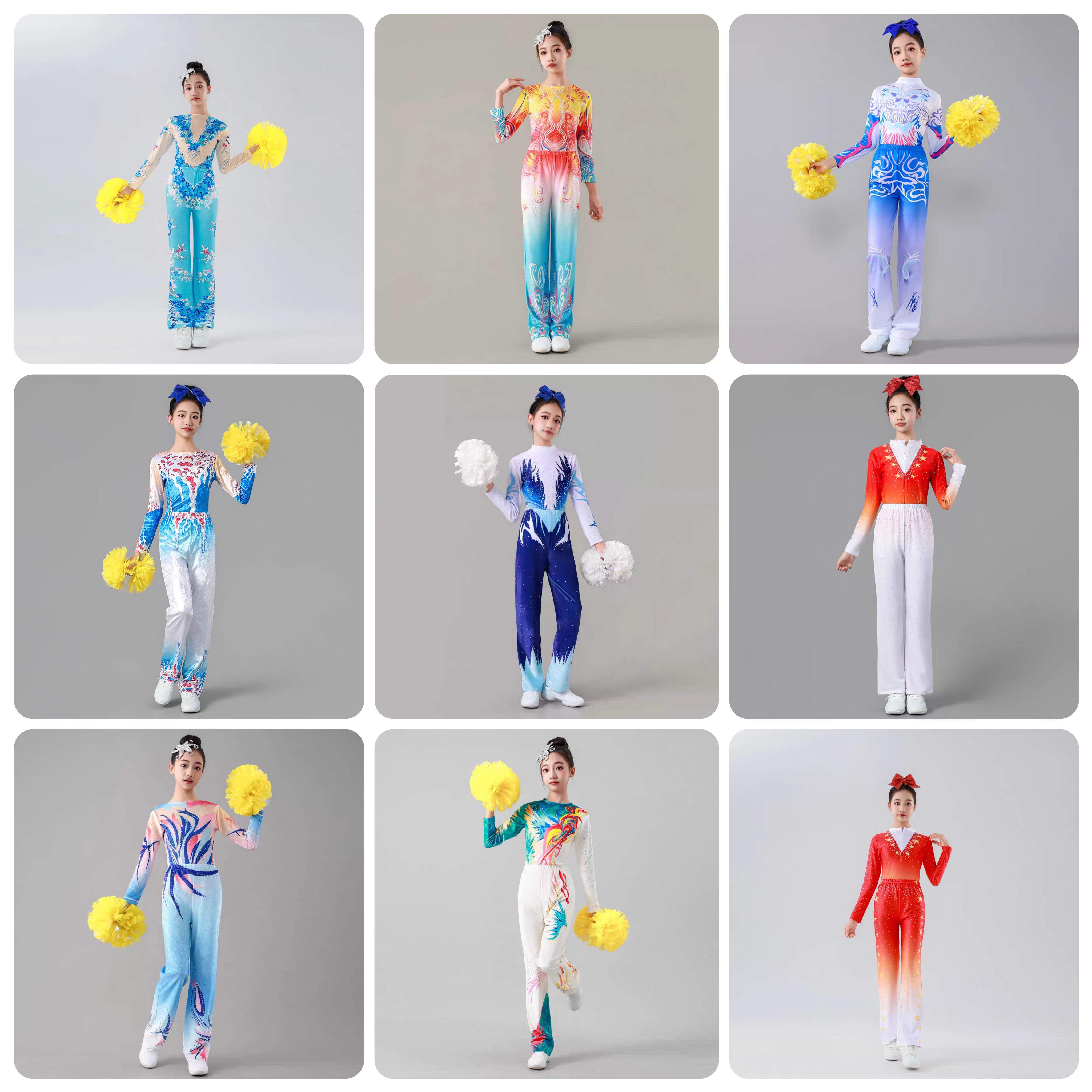 成人竞技健美操比赛服专业儿童啦啦操表演出服团体男女艺术体操服