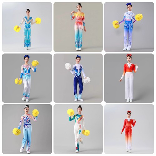 啦啦操比赛服体操服健美艺术体操服装女团体演出服啦啦队