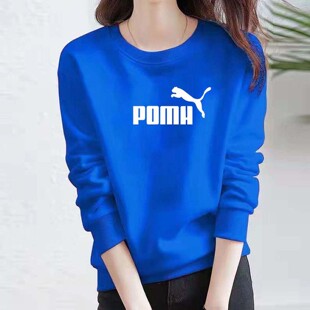 t恤薄款 圆领长袖 上衣宽松加绒外套土 爆款 品牌卫衣女秋冬2025新款