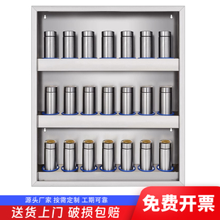 不锈钢壁挂式水杯架员工车间水杯置物柜保温杯架子杯子存放架多层