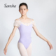 Sansha 连体服体操演出 三沙芭蕾舞蹈练功服女成人蕾丝泡泡袖