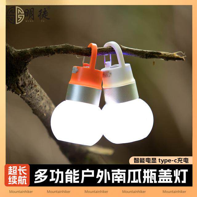 【好评1.1万】南瓜瓶盖灯户外露营氛围灯充电便携式野营野餐手提