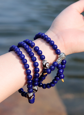 男士女款108颗手串天然琉璃藏式