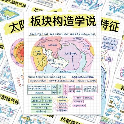 地理知识创意笔记学生贴纸装饰