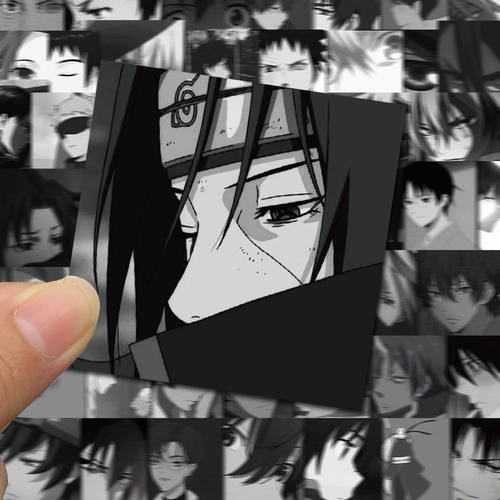 黑白贴纸黑白动漫男头贴纸红日