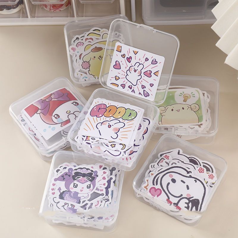 手帐贴纸透明收纳盒小物件卡片