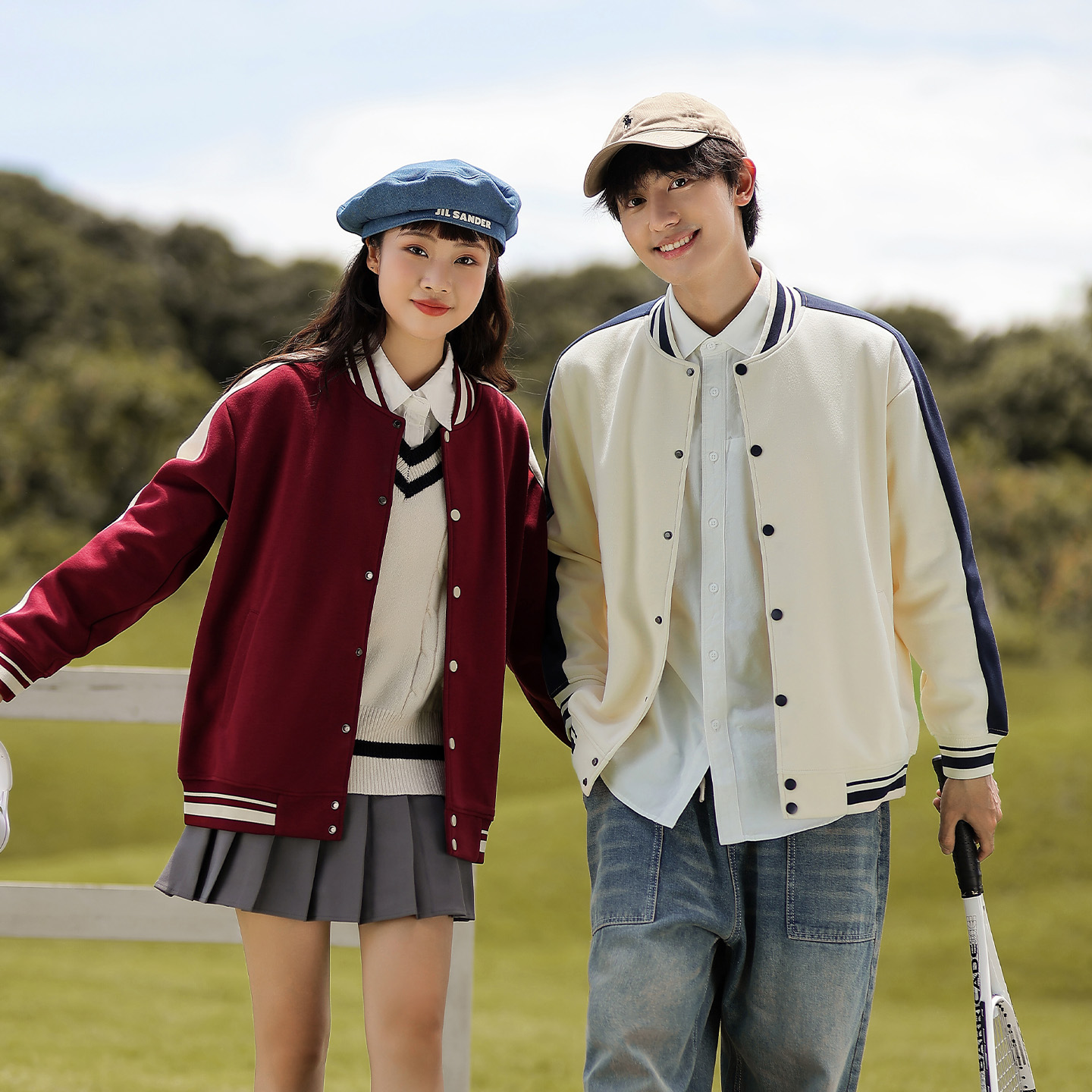 秋冬季美式棒球服外套男女情侣装