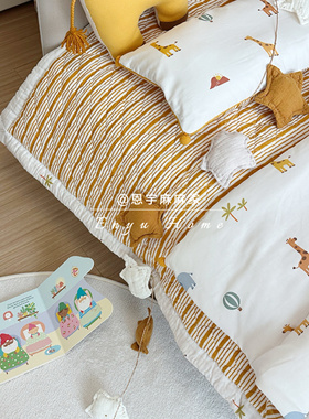 韩国床品代购 江南儿童Tinycosmos幼儿园午睡被四件套整体可机洗