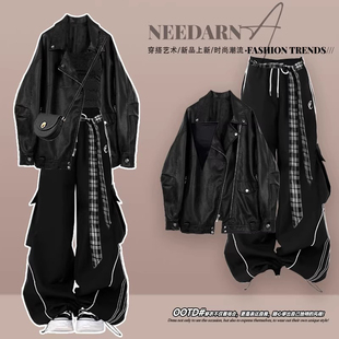 春秋巨好看韩系皮衣外套女2026超火小众不撞款高级感黑色夹克上衣