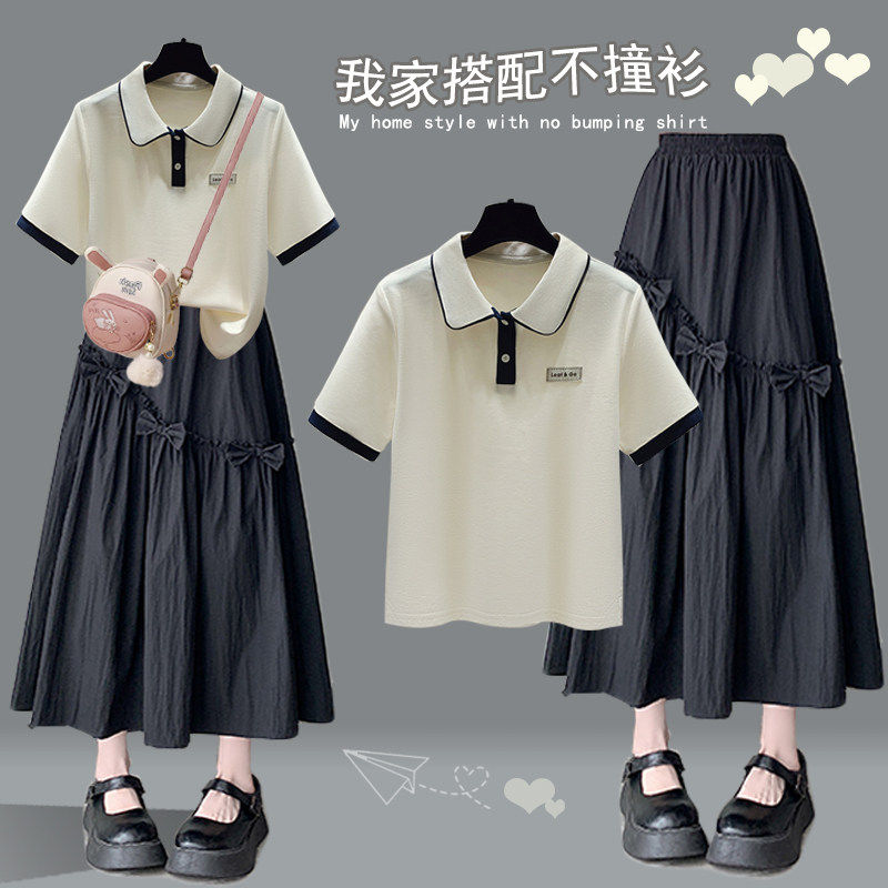 少女生韩系学院风连衣裙夏季初中高中学生时尚女孩青少年洋气裙子