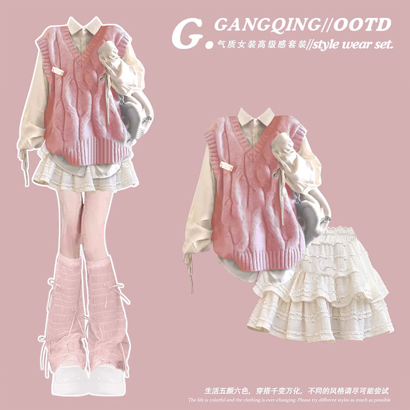 冬季流行风格韩系穿搭学院风连衣裙秋装女2026年新款小个子蛋糕裙,女装/女士精品,时尚套装,淘宝优惠券,粉丝福利购,淘宝优惠卷