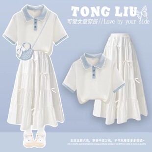 女夏装小女孩绝美公主裙套装2026新款多巴胺富家千金感裙子