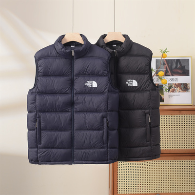 立领帅气加厚爸爸保暖宽松背心