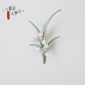 繁花入梦 手工设计非遗绒花缠花胸针兰花胸花礼物送老外别针配饰