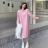 粉色新中式蕾丝开衫叠穿连衣裙女2025春季新款法式甜气，女装连衣裙，依依服饰