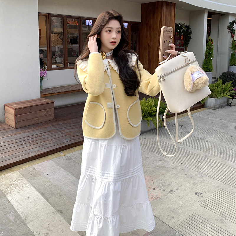 【现货】小香风娃娃领毛呢外套B001-8505-P135控198,女装套装/套裙,依依服饰