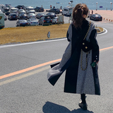 韩系慵懒赫本千金风呢子大衣女秋冬高级设计感超好看长款毛呢外套，女装毛呢外套，依依服饰