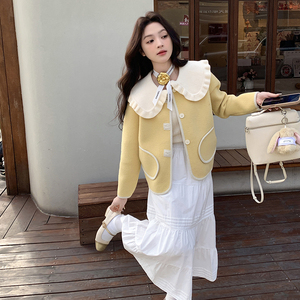 【现货】小香风娃娃领毛呢外套B001-8505-P135控198图片