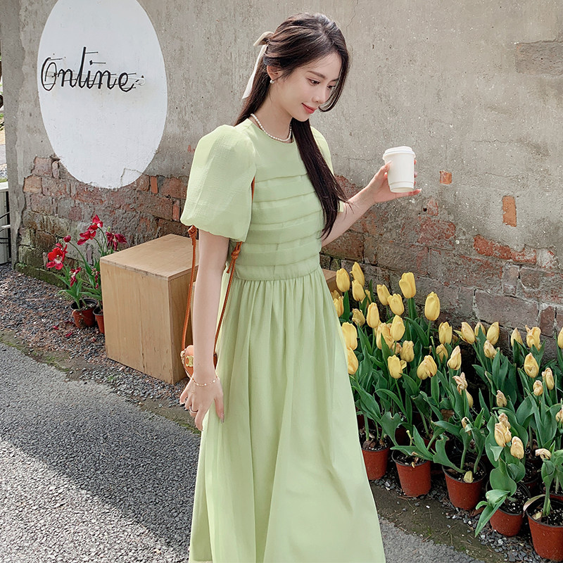 出货中！新品小众层层雪纺泡泡袖蓬蓬连衣裙2351-P115控168，女装连衣裙，依依服饰