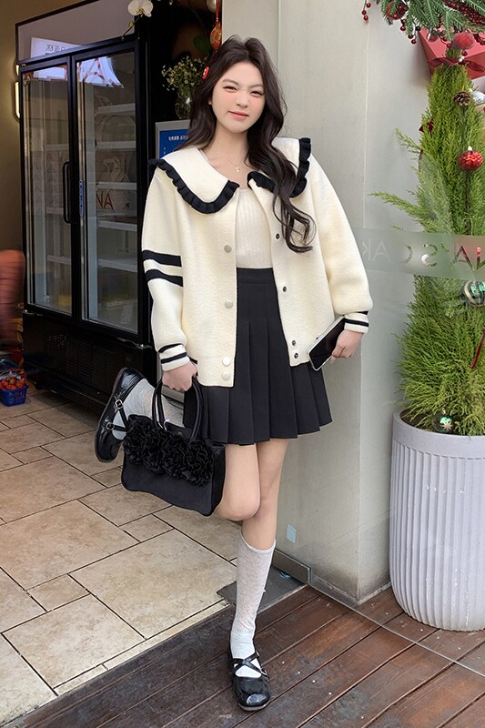 【现货】小香风娃娃领毛呢外套B001-8503-P135控198,女装套装/套裙,依依服饰