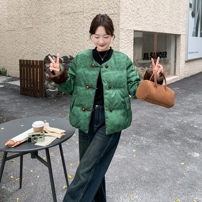 【现货】新中式风提花90白鸭绒羽绒服B001-M205-P285控428,女装羽绒服,依依服饰