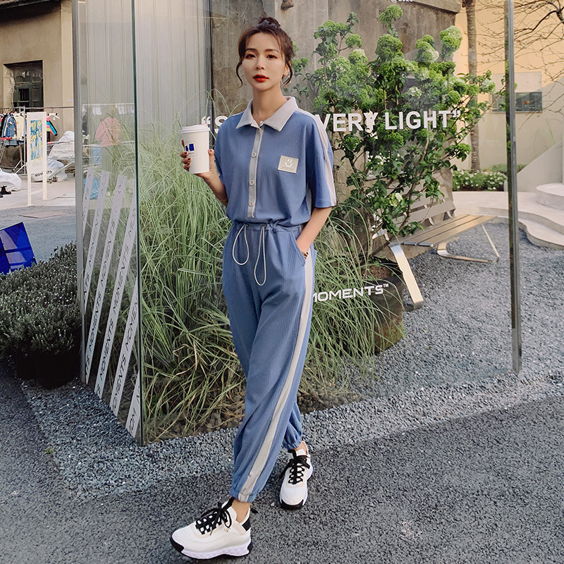 大货现货！冰丝薄款显瘦垂感拼色面膜连体裤802-P115控168，女装休闲裤，依依服饰