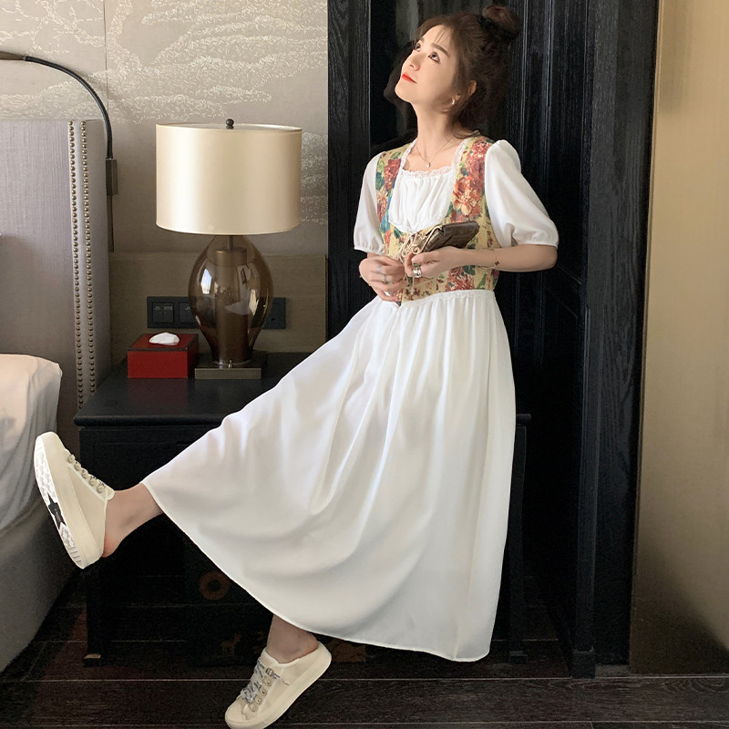 新品现货！夏季假两件拼接连衣裙2330-P120控178,女装连衣裙,依依服饰