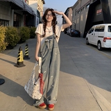 【现货】蝴蝶结烫钻牛仔背带裤001-8035-P145控218，女装牛仔裤，依依服饰