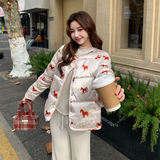 【现货】新中式印花马到成功石墨烯云绒服M222-P205控298，女装棉衣/棉服，依依服饰