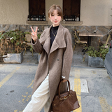 【图现货】斜纹立领高端双面羊绒大衣／6201P245控358，女装毛呢外套，依依服饰