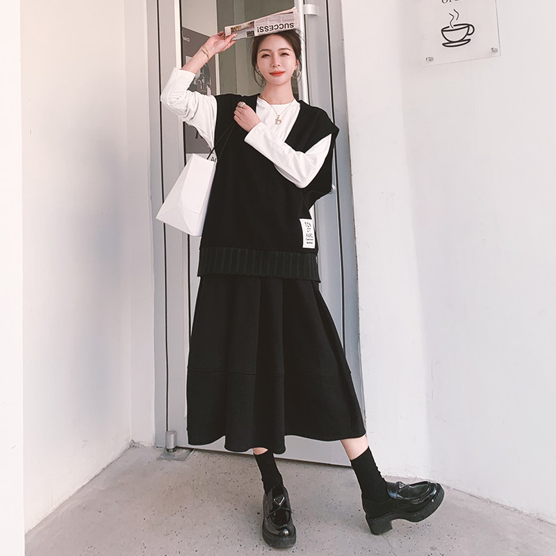 大货现货！卫衣+马甲+裙子三件套T52-P155控218有,女装套装/套裙,依依服饰