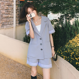 大货已出！学院风海军领西装休闲套装2231P115控168有，女装套装/套裙，依依服饰