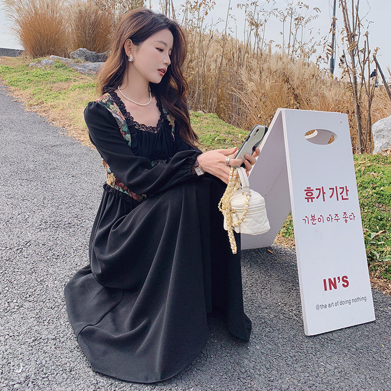 图蕾丝边假两件连衣裙2308,女装连衣裙,依依服饰