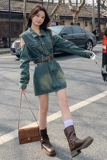 【图】现货！露肩小心机辣妹牛仔连衣裙6013P135控188送腰带，女装连衣裙，依依服饰
