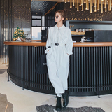黑色工装连体裤秋女2024新款高腰显瘦洋气时尚设计感连衣长裤，女装休闲裤，依依服饰