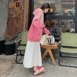 现货！美式慵懒风渐变连帽刺绣卫衣6003-P120控178，女装卫衣/绒衫，依依服饰