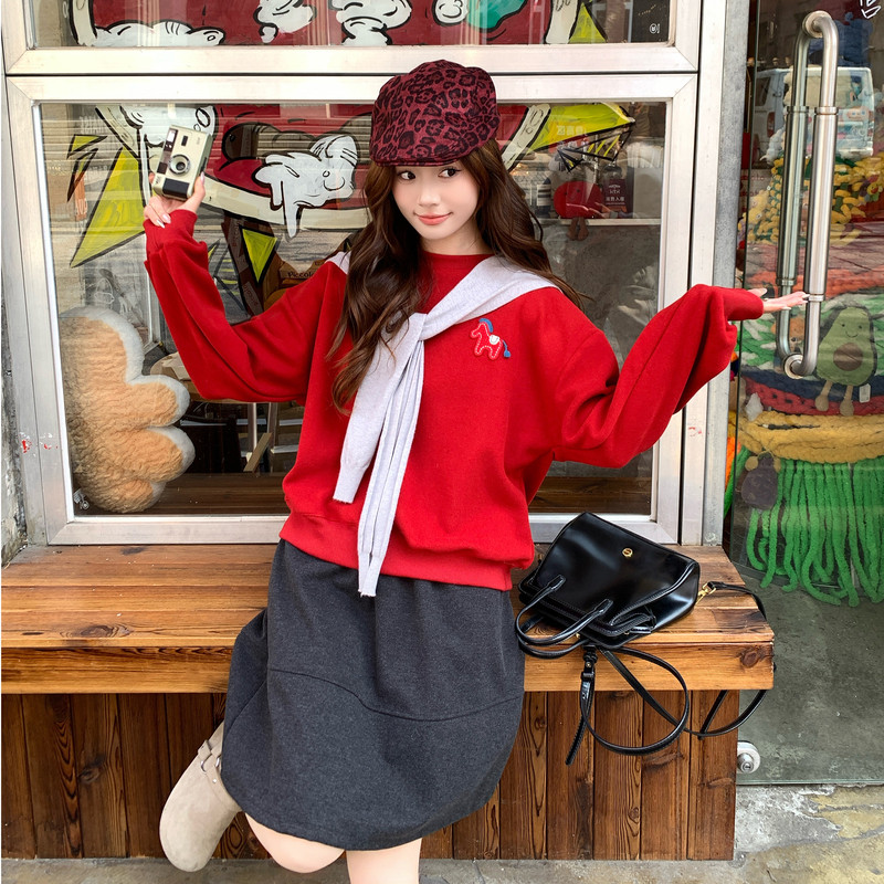 【现货】韩系百搭减龄小马卫衣8605-P125控208（上衣）,女装卫衣/绒衫,依依服饰