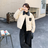 【新品现货】极简风皮领拼接90绒羽绒服B001-M210-P345控478，女装羽绒服，依依服饰