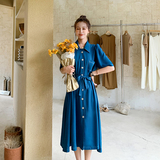 大货秒发！两色明线连衣裙0606-P95控148，女装连衣裙，依依服饰