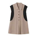 新款现货！感拼色垂感休闲连体裤2257-P95控148有，女装休闲裤，依依服饰