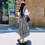 现货！设计感竖条拼接连衣裙2260-P105控158，女装连衣裙，依依服饰