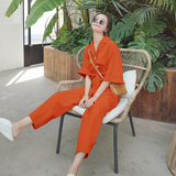 粉色休闲工装连体裤女夏2025新款小个子高端减龄气质连身衣裤，女装休闲裤，依依服饰