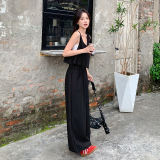 设计感黑色收腰显瘦气质连体裤女夏季2025新款薄款背心连衣裤长款，女装连体裤，依依服饰