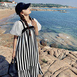 现货！设计感竖条拼接连衣裙2260-P105控158，女装连衣裙，依依服饰