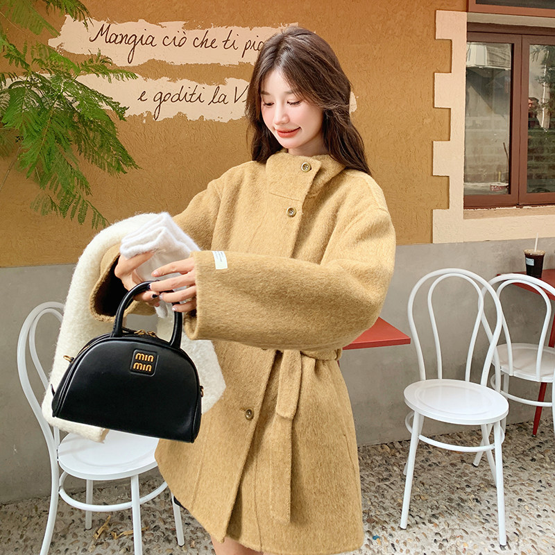 【新品现货】高端立领双面羊绒大衣6200短P255控378长P275控398,女装毛呢外套,依依服饰