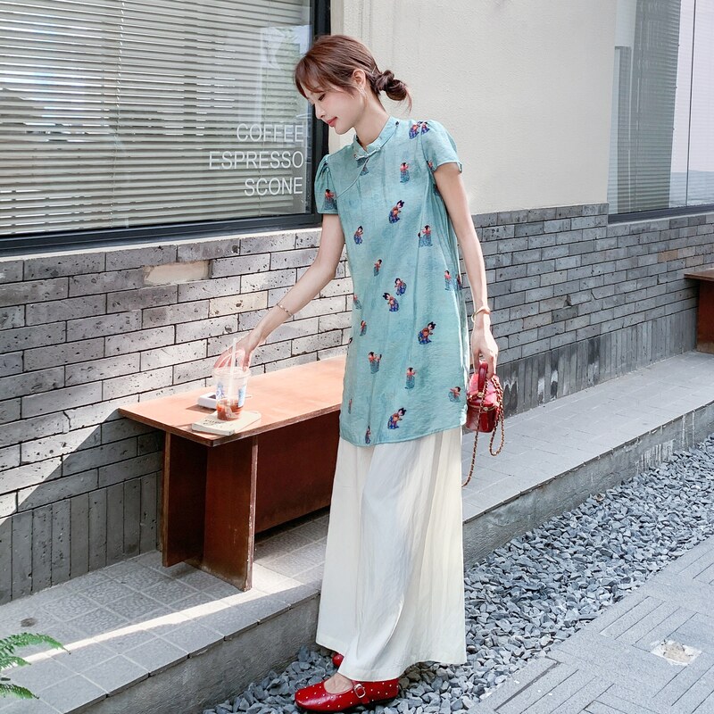 【现货】新中式风小唐人阔腿裤两件套套装8072-P135控198,女装套装/套裙,依依服饰