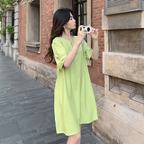 法式白色宽松蕾丝长裙女夏2025新款吊带连衣裙叠穿t恤裙两件套装，女装套装/套裙，依依服饰