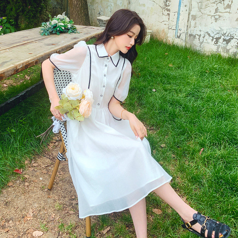 现货！天丝纱拼接飘逸压边初恋裙2255P105控158有买家秀，女装连衣裙，依依服饰